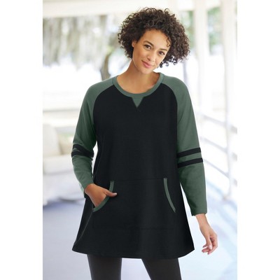 Woman Within Plus Size Baseball Sweatshirt