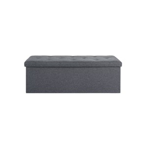 SEVOBAL Ottomans and Benches 43 Inches Folding Storage Ottoman Bench Storage Chest Ottoman Foot Rest Footrest for Entryway, Grey, 43.3"*15"*15" - 1 of 4