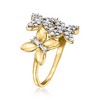 Ross-Simons 0.50 ct. t.w. Diamond Butterfly Ring in 18kt Gold Over Sterling - 3 of 4
