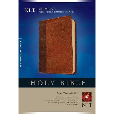 Slimline Center Column Reference Bible-NLT - (Slimline Reference: Nltse) (Leather Bound)