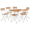 vidaXL 7 Piece Folding Bistro Set Solid Wood Acacia and Steel - 3 of 4