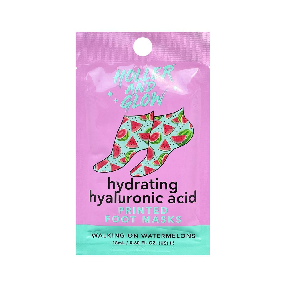 Photos - Shower Gel Holler and Glow Ultra Hydrating Foot Mask - Walking On Watermelons - 0.6 f