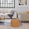 NicBex 20" Round Pouf Ottoman Soft Footstool for Lounge Area, Bedroom, Distressed Brown - 4 of 4