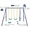 KTMBDW 440lbs 2 Seat Swing Sets for Backyard with Glider, with Heavy Duty Outdoor A-Frame Metal Swing Stand for Playground, Playset, Blue - 4 of 4