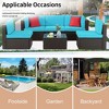 Celebalcony 6 Piece Patio Conversation Set All Weather Wicker Rattan Patio Sofa Outdoor Sectional Seating Group With Cushions  Blue - 4 of 4