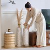 Gold Metal Floor Vase Set, 3 D Floral Relief, Rustproof Tall Cylinder Vases, 24"/29"/32" for Living Room, Entryway, Office, Standing Home Decor - 4 of 4