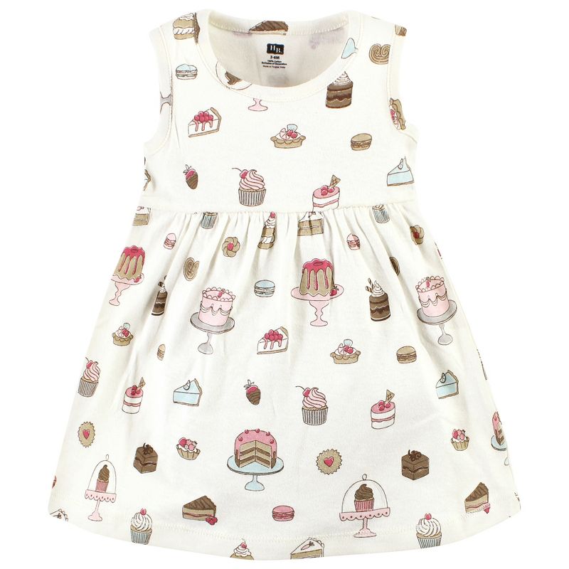 Hudson Baby Infant and Toddler Girl Cotton Dress and Cardigan Set, Sweet Bakery, 4 of 6