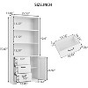 Acekool 6-Tier Bookshelf with Door and 3 Drawers, 71" Tall Bookcase, 3 Open Shelves, Storage Cabinet, for Home Office or Bedroom - 2 of 4