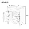 30" Bathroom Vanity with Ceramic Sink, Freestanding Cabinet with 1 Door & 3 Drawers, Solid Wood & MDF Construction - 2 of 4