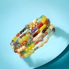 Ross-Simons Set Of 5 Multi-Stone and Sterling Silver Bali Bead Stretch Bracelets Size - 3 of 4