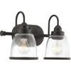 Progress Lighting Saluda 2-Light Bath Vanity, Brushed Nickel, Clear Glass Shades - 2 of 4