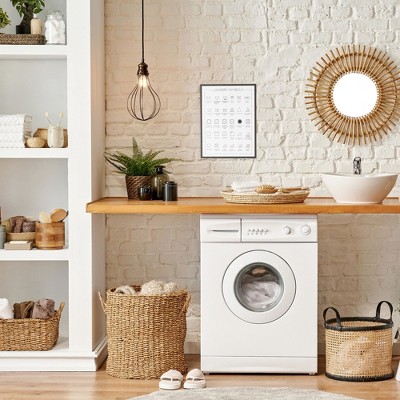 Black and White Framed Laundry Symbols Wall Art