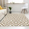 Washable Rug Neutral Bedroom Rug Geometric Trellis Rugs for Living Room Classroom Office Stain Resistant Farmhouse Floor Cover - 3 of 4