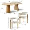 7-Pcs Wood Dining Table Set 83" Extendable Dining Table with 6 Upholstered Chenille Dining Chairs with Arm for Dining Room,Kitchen-Tanpinhause - 3 of 4