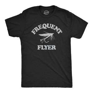 Mens Frequent Flyer T Shirt Funny Fly Fishing Lovers Fisherman Tee For Guys - Crazy Dog Men's T Shirt - 1 of 4