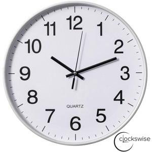 Clockswise Black Analog Clock – Silent, Non-Ticking for Wall, Office Desk, Table and Shelf, Battery-Operated Perfect for Home Office - 1 of 4