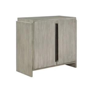 Treasure Trove Accents 2 Door Cabinet Merino Gray: Pine Wood, Oak Veneers, Black Metal Hardware - 1 of 4