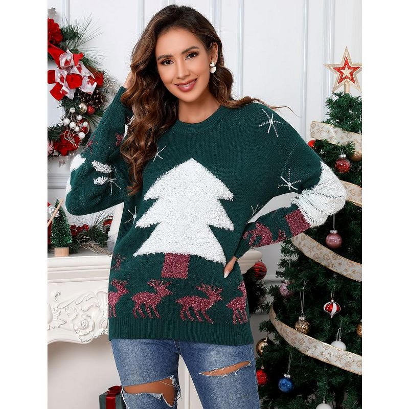 Whizmax Ugly Chirstmas Sweaters for Women Long Sleeve Funny Xmas Pullover Sweater, 2 of 8