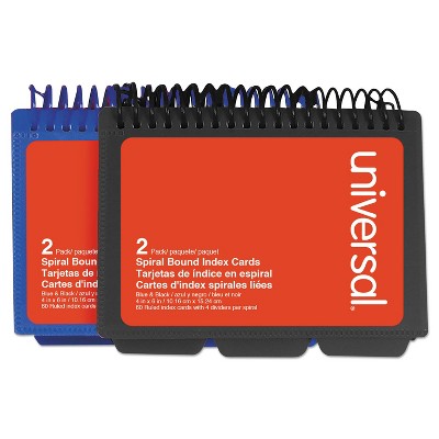 Universal Spiral Bound Index Cards 4" x 6" White 120/Pack 47302