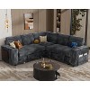Vipbear 85" Modular Sectional Sleeper Sofa with Pull Out Bed, 5 Seat L Shaped Couch with Reclining Backrest，Tool Free Assembly - 2 of 4