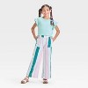 Grayson Threads Kids Big Girl Striped Gauze Beach Pants - Blue - 3 of 3