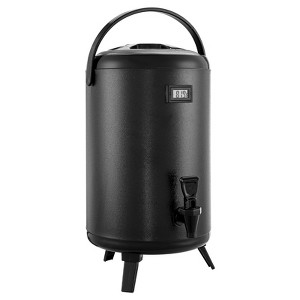 VEVOR Insulated Beverage Dispenser, 3.2 Gal/12L Stainless Steel Thermal Drink Server with Spigot & Temp Display, Black - 1 of 4