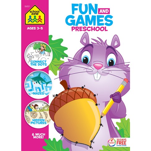 School Zone Fun and Games Preschool Activity Workbook - (Paperback) - image 1 of 1