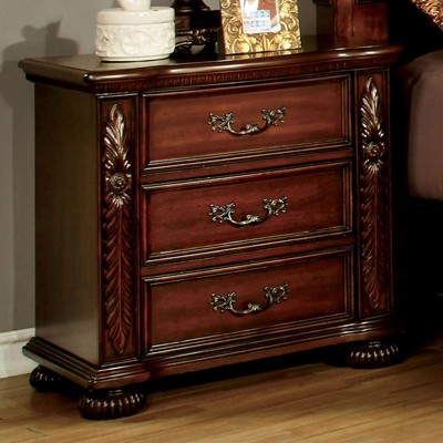 NicBex Nightstand with Drawers, Side Table with Hanging Pulls and Finish Top,Classic Bedside Table for Bedroom,Living Room
