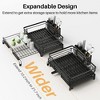 MaseiKar Expandable Dish Drying Rack, Stainless Steel Dish Drainer with Drainboard, Rustproof over Sink Drying Rack with Utensil Holder, Black - 3 of 4