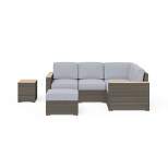 Boca Raton 3pc Outdoor Set with Sectional, Ottoman & Side Table - Home Styles