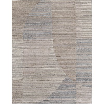 Elias Modern Abstract Brown/Blue/Tan Area Rug