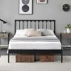 Homhougo Full Size Bed Frame Metal Platform Mattress Foundation with Headboard Heavy Duty Steel Slat Support No Box Spring Needed Easy Assembly White - 2 of 4