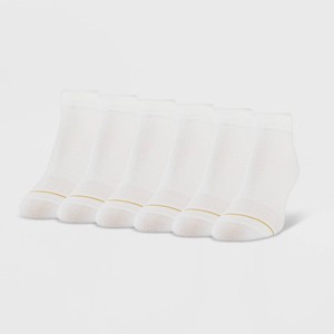 All Pro Women's 6pk Ultra Soft Low Cut Socks - White 4-10: Breathable Mesh, Quick Drying, Smooth Toe Seams, Knit Fabric - 1 of 3