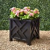 The Lakeside Collection Lattice Design Chippendale Style Planter Box - Black - 2 of 4