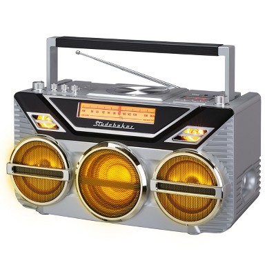 Studebaker SB2165 Portable Avanti Stereo Boombox with Bluetooth, CD, FM Stereo Analog Radio and 15W Subwoofer for High Power Bass