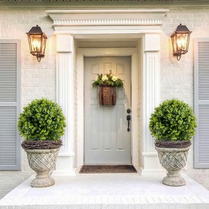 COZONY Artificial Topiary Ball Trees, Indoor Outdoor Decor Faux Eucalyptus Plants with Stand for Porch, Patio, Office - 1 of 4