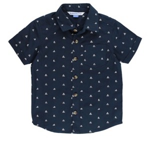 RuffleButts Toddler Short Sleeve Button Down Shirt - 1 of 4