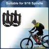 Unique Bargains Cycling Bicycle Pedal 9/16" Spindle Plastic for Road Mountain BMX MTB Bike Black - 2 of 4