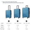 FURNIinspire Bag And Luggage Sets 3 Piece Luggage Set, Hard Shell Carry On Luggage, Lightweight Suitcases with Wheels, Blue, 12.2"*18.9"*29.9" - 3 of 4