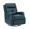 Basilio 28.74 W Tufted Genuine Leather Swivel Rocker Recliner with Nailhead Trims| ART OF LIVING DESIGNS - 2 of 4