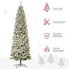 TopComfy Christmas Tree Stand Pre Lit Snow Flocked Slim Douglas Fir Tree with Easy Assembly for Modern Holiday Decor, Green, 34.3"*34.3"*106.3" - 4 of 4