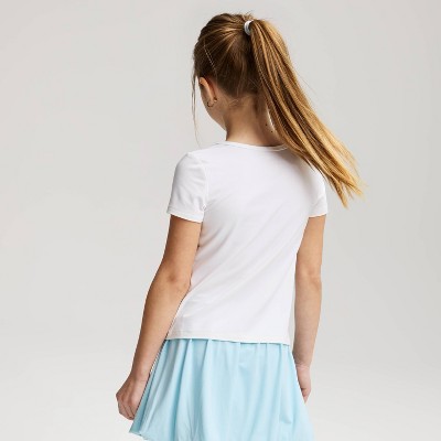 Cat & Jack Girls' Short Sleeve Fitted Sporty T-Shirt - Cat & Jack™ White M — фото 2