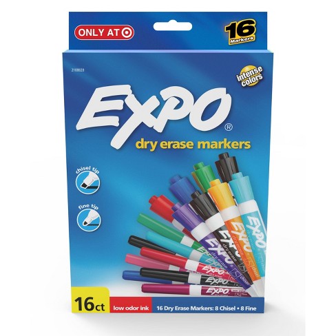 Expo Dry Erase Markers, Fine Tip, Black - 4 pack