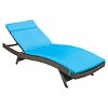 Salem Brown Wicker Adjustable Chaise Lounge - Blue - Christopher Knight Home: UV & Weather-Resistant, Iron Frame, No Assembly Required - 2 of 3