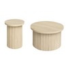 Round Coffee Table, Grille Molding, Suitable for Bedroom, Living Room - 4 of 4