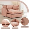 47" Chenille Armchair Sofa with Movable Ottoman & Plush Cushions - 3 of 4