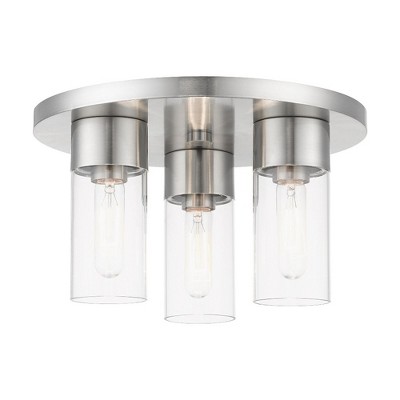 Livex Lighting Carson 3 - Light Flush Mount in  Brushed Nickel