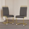 2-Pack Modern High-Back Dining Chairs with C-Shaped Metal Legs - 3 of 4