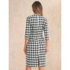 Allegra K Women's Houndstooth 3/4 Sleeve Elegant Cinched Waist Bodycon Dress - 3 of 4