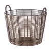 Angel Sar Extra Large Round Poly Rattan Storage Basket, Decorative Basket with Handles, 18.7x16 Inch - 4 of 4